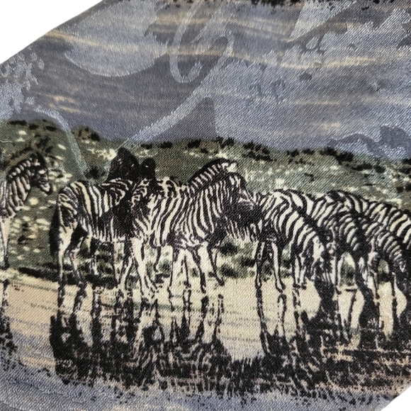 Endangered Species Zebra Men's Silk Tie - Picture 5 of 5